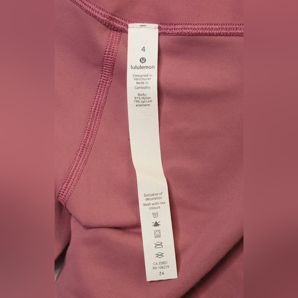Lululemon Align Crop Size 4 16" Inseam Moss Rose? W6AS8S Legging High Rise Nulu - Picture 14 of 15